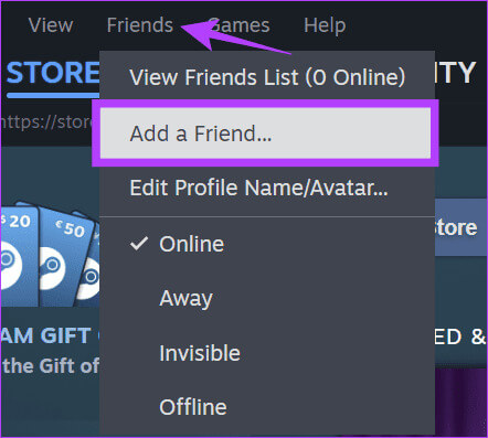 Choose-Friends-and-the-click-Add-a-Friend كيفية إضافة أصدقاء على Steam دون الدفع