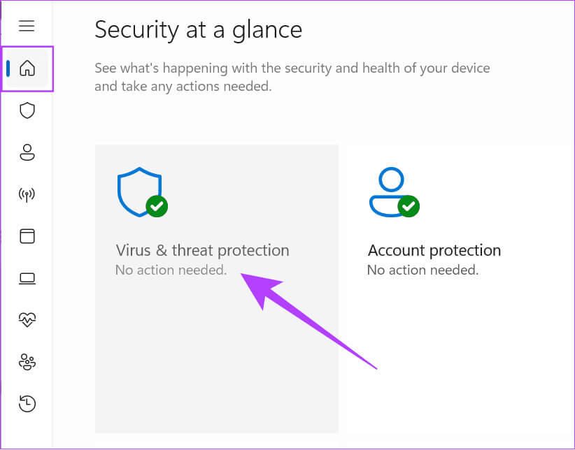 Choose-home-and-then-select-Virus-and-threat-protection 6 طرق لإصلاح خطأ تلف سلة المحذوفات على Windows 11
