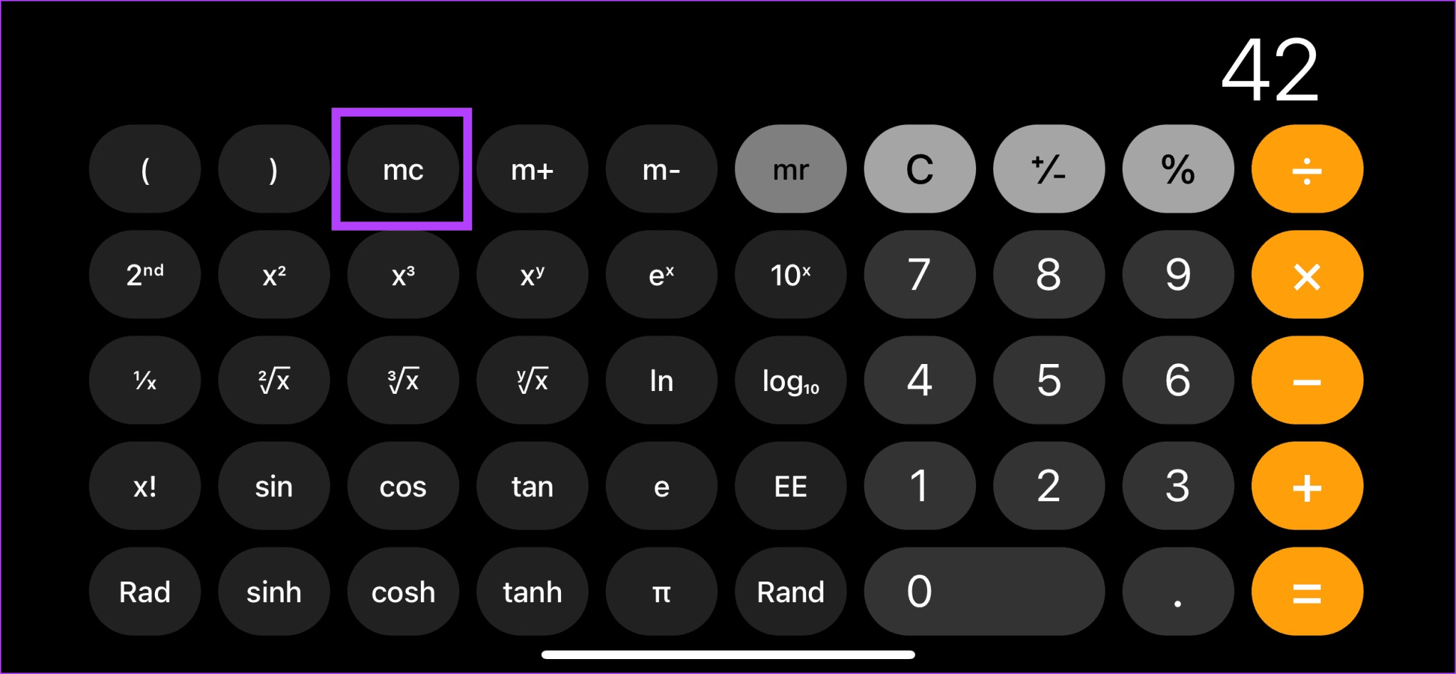 Clear-calculator-app-memory-2048x948-1 5 طرق لرؤية سجل الآلة الحاسبة على iPhone