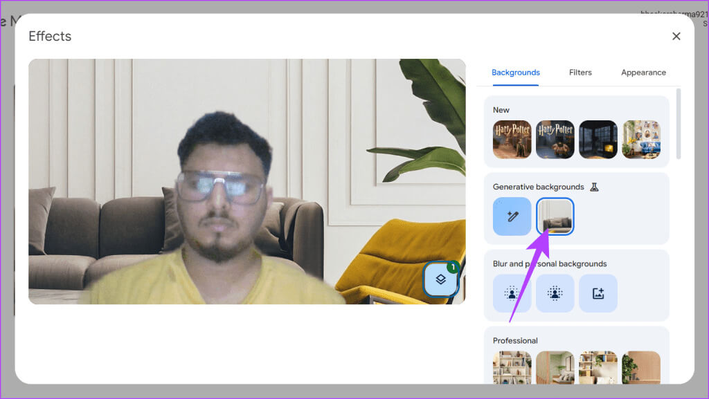 Click-on-the-background-again-to-unselect-it-1024x577-1 كيفية إنشاء خلفية Google Meet باستخدام Gemini AI