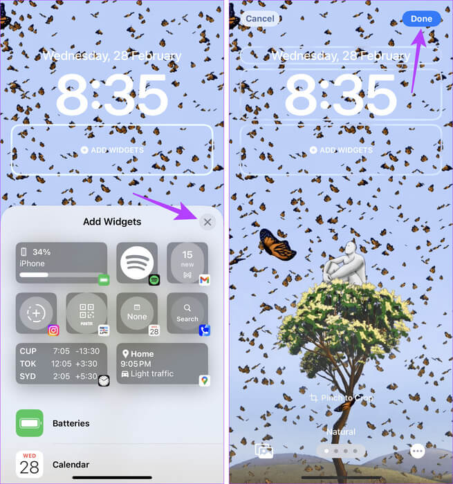 Close-add-widget-window كيفية إزالة الأدوات من شاشة قفل iPhone