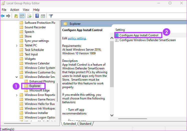 Configure-app-install-control-option-in-GPEdit أفضل 4 طرق لتعطيل تطبيقات Microsoft التي تم التحقق منها في Windows 11