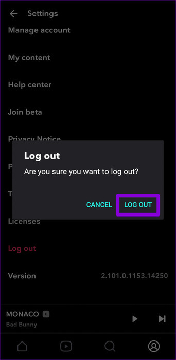 Confim-Log-Out-of-Tidal-App-500x1024-1 أفضل 7 طرق لإصلاح مشكلة عدم عمل Tidal على Android وiPhone