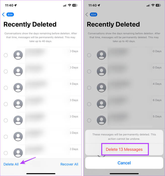 Deleted-Message-app-trash 6 طرق للعثور على سلة المهملات وإفراغها على iPhone