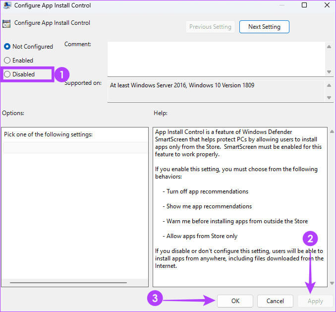 Disabling-configure-app-control أفضل 4 طرق لتعطيل تطبيقات Microsoft التي تم التحقق منها في Windows 11