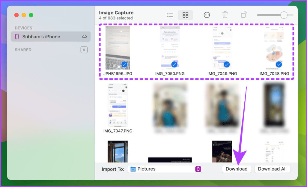 Download-Selected-Image-to-Mac-1024x624-1 5 أسهل طرق لنقل الملفات من iPhone إلى Mac
