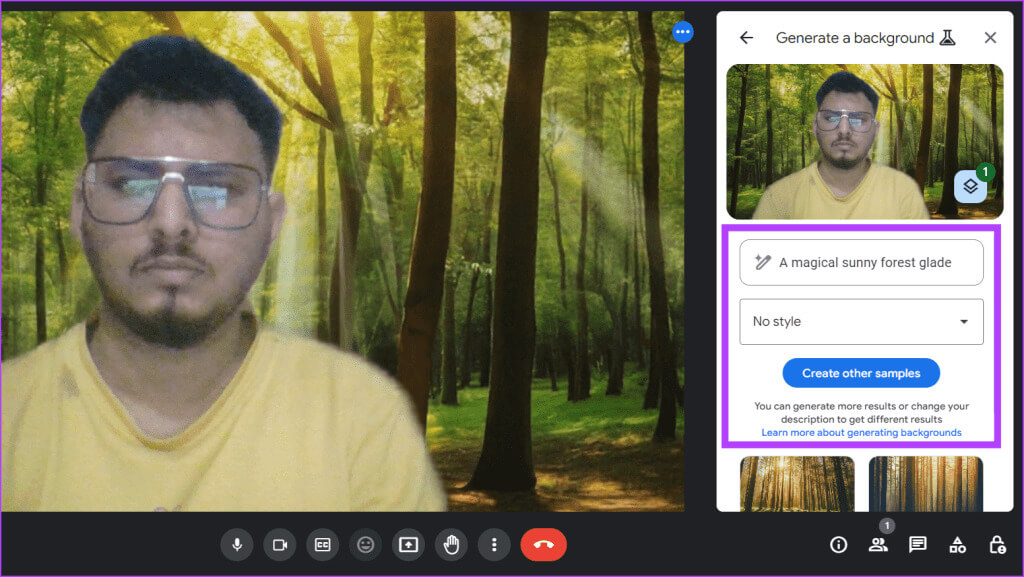 Edit-the-specified-prompt-and-press-Create-other-samples-button-1024x577-1 كيفية إنشاء خلفية Google Meet باستخدام Gemini AI