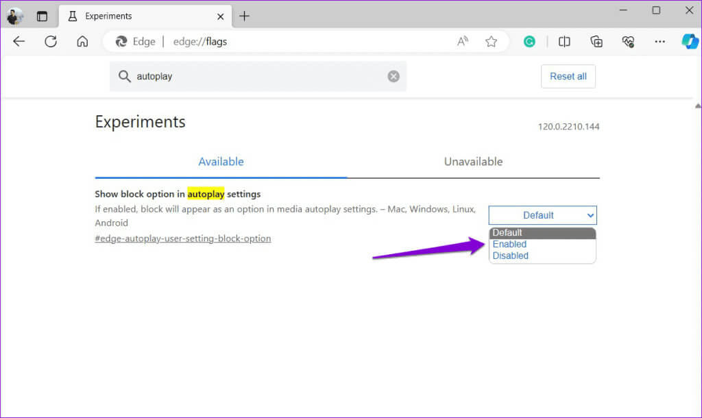 Enable-Block-Option-for-Autoplay-in-MS-Edge-1024x610-1 كيفية تعطيل التشغيل التلقائي للصوت والفيديو في Microsoft Edge