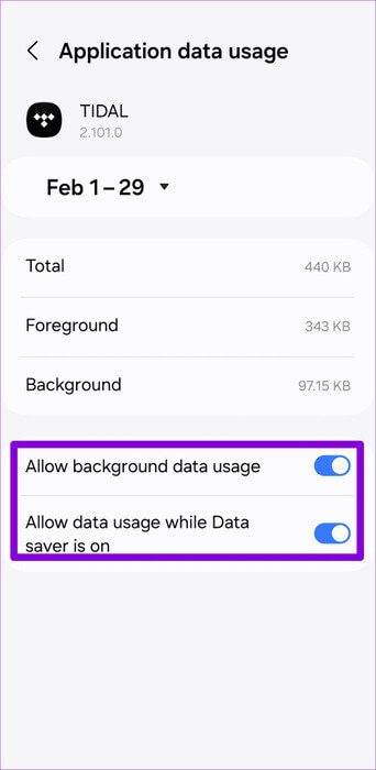 Enable-Unrestricted-Data-Usage-for-Tidal-on-Android-500x1024-1 أفضل 7 طرق لإصلاح مشكلة عدم عمل Tidal على Android وiPhone