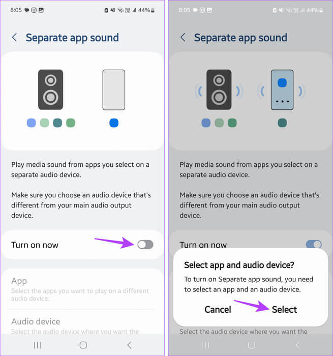 Enable-separate-app-sounds ما هو صوت التطبيق المنفصل من Samsung وكيفية استخدامه