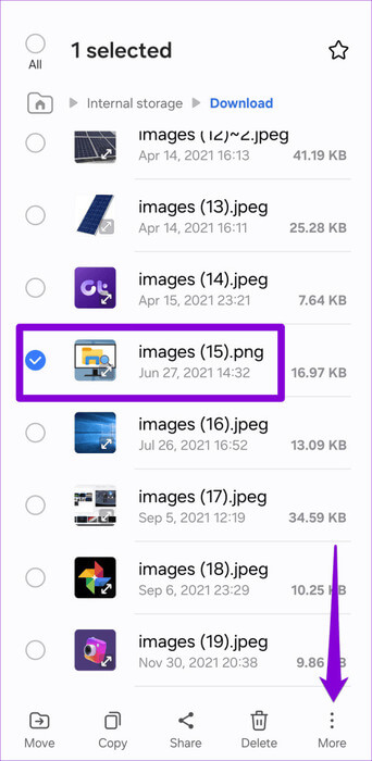 File-Menu-in-My-Files-App-500x1024-1 كيفية تغيير نوع الملف (الامتداد) على Android