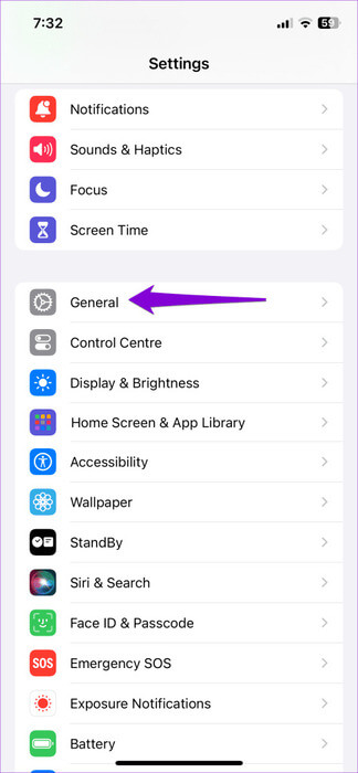 General-Settings-on-iPhone-18-474x1024-2 أفضل 8 إصلاحات لعدم عمل Continuity Camera على Apple TV