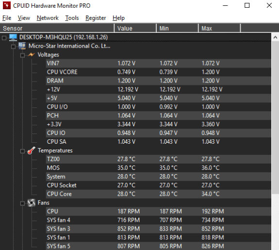 HWMonitor أفضل 8 برامج لمراقبة درجة الحرارة والتحكم بها في Windows