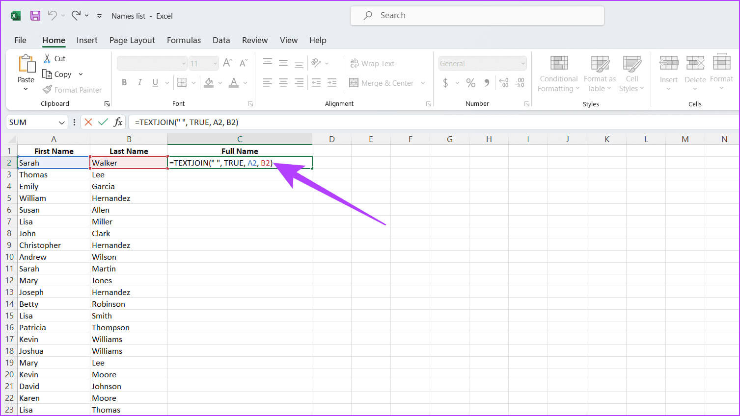 أفضل 6 طرق للجمع بين الاسم الأول واسم العائلة في Microsoft Excel - %categories