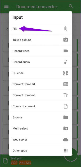 Insert-File-in-File-Converter-App-500x1024-1 كيفية تغيير نوع الملف (الامتداد) على Android