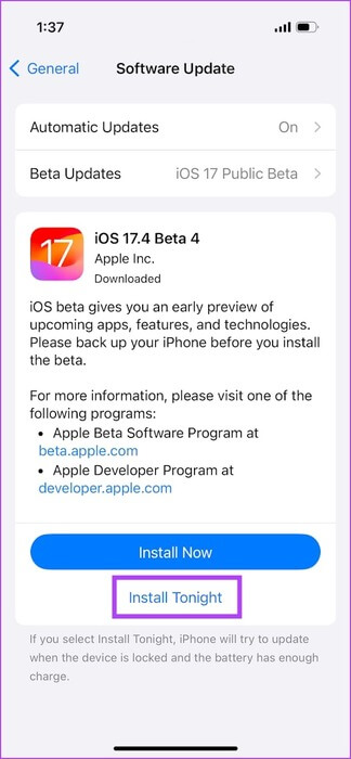 Install-Tonight 5 طرق لإصلاح عدم تحديث iOS تلقائيًا بين عشية وضحاها
