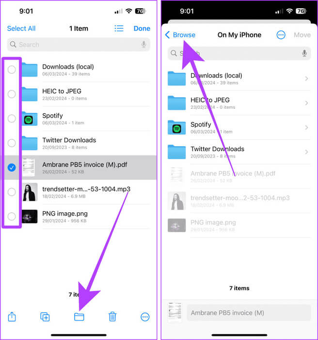 Move-Selected-File 5 أسهل طرق لنقل الملفات من iPhone إلى Mac