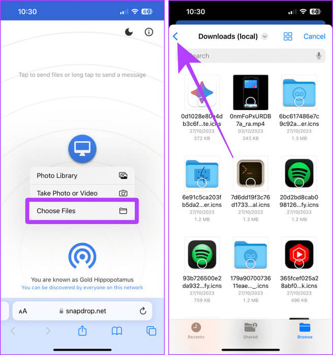 Navigate-and-Choose-Files 5 أسهل طرق لنقل الملفات من iPhone إلى Mac