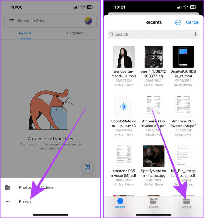 Navigate-in-the-Files-App 5 أسهل طرق لنقل الملفات من iPhone إلى Mac