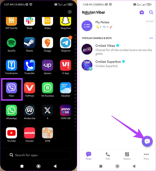 Navigate-to-the-Viber-app-and-tap-the-Chats-icon-934x1024-1 كيفية إخفاء محادثات Viber وإظهارها على الهاتف المحمول