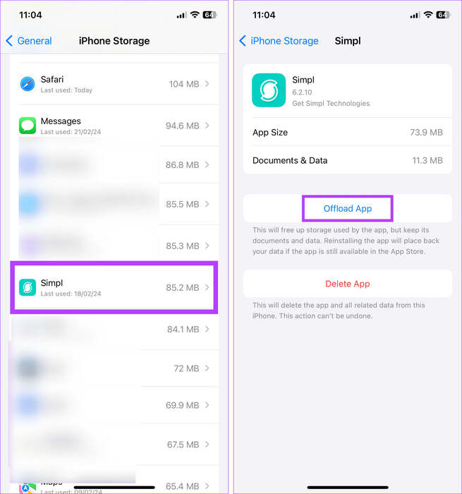 Offload-the-app كيفية مسح ذاكرة الوصول العشوائي على iPhone