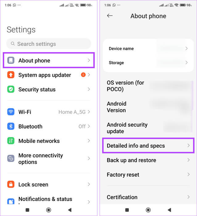 Open-About-Phone-Xiaomi-1 كيفية التحقق من المعالج على هاتف Android الخاص بك (بما في ذلك Samsung)