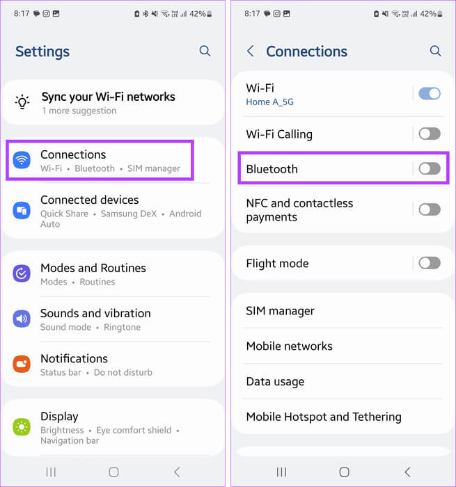 Open-Bluetooth-settings-1 ما هو صوت التطبيق المنفصل من Samsung وكيفية استخدامه