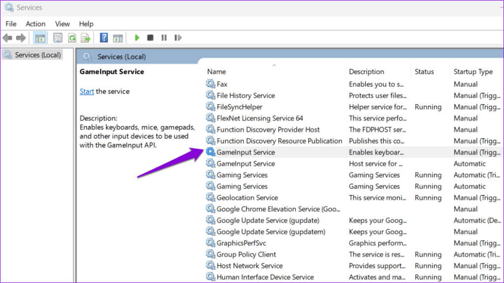 Open-GameInput-Service-Properties-1024x576-1 5 طرق لإيقاف خدمة Microsoft GameInput من تعطل جهاز الكمبيوتر الذي يعمل بنظام Windows