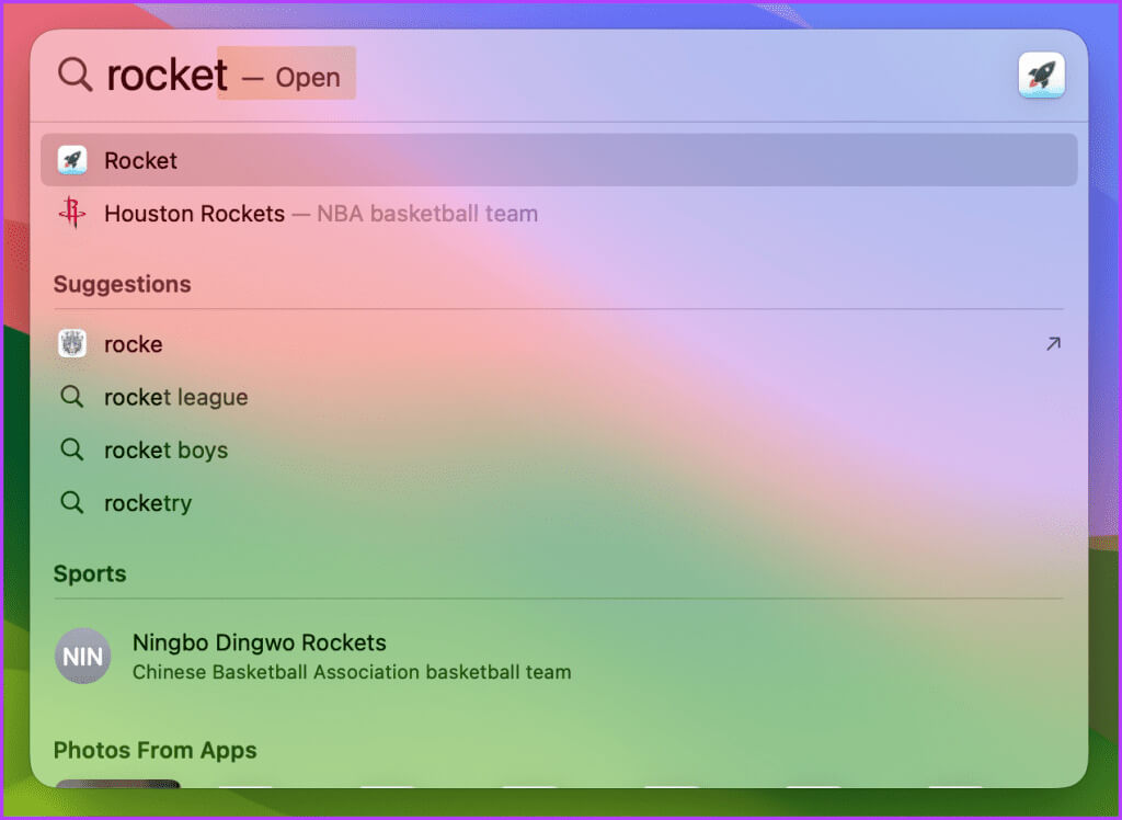 Open-Rocket-via-Spotlight-search-1024x748-1 8 أفضل التطبيقات المساعدة لجهاز Mac لتسريع سير عملك