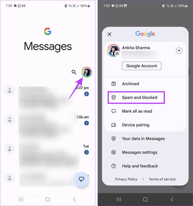 Open-Spam-folder 6 طرق لاستعادة الرسائل النصية المحذوفة على Android