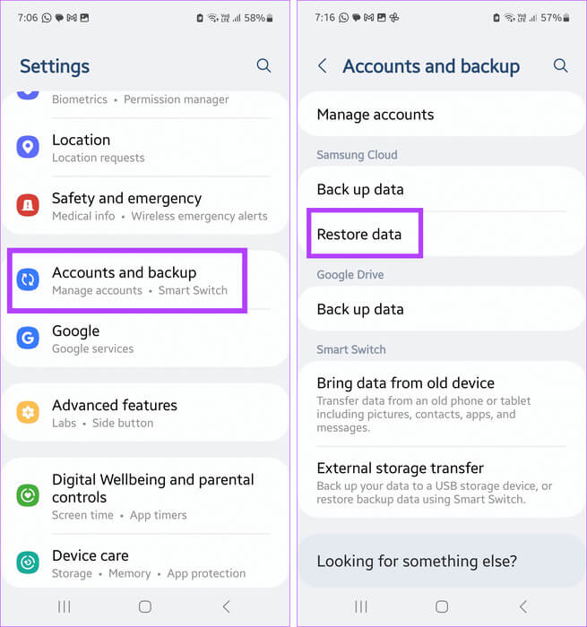 Open-account-and-backup 6 طرق لاستعادة الرسائل النصية المحذوفة على Android