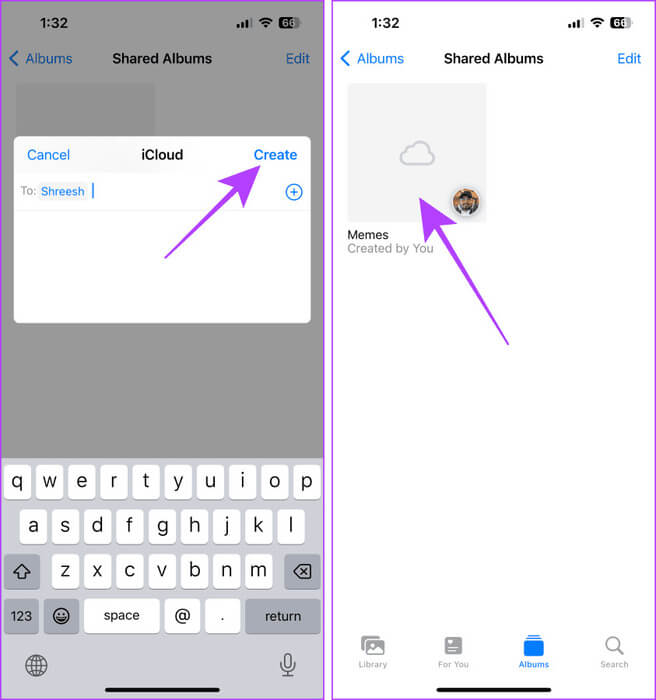 Open-the-Shared-Album 9 طرق لتنظيم الصور على iPhone