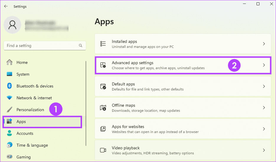 Opening-Advanced-apps-settings أفضل 4 طرق لتعطيل تطبيقات Microsoft التي تم التحقق منها في Windows 11