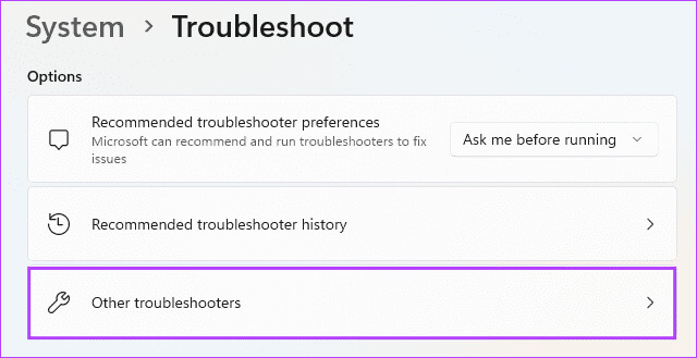 Other-windows-troubleshooters أفضل 8 إصلاحات لشريط تمرير مستوى الصوت في Windows 11 عالق على الشاشة