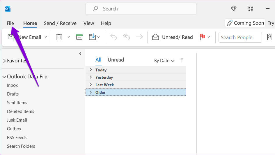 Outlook-File-Menu-7 أفضل 6 إصلاحات لوظيفة Outlook الإضافية المفقودة أو التي لا تعمل على Windows