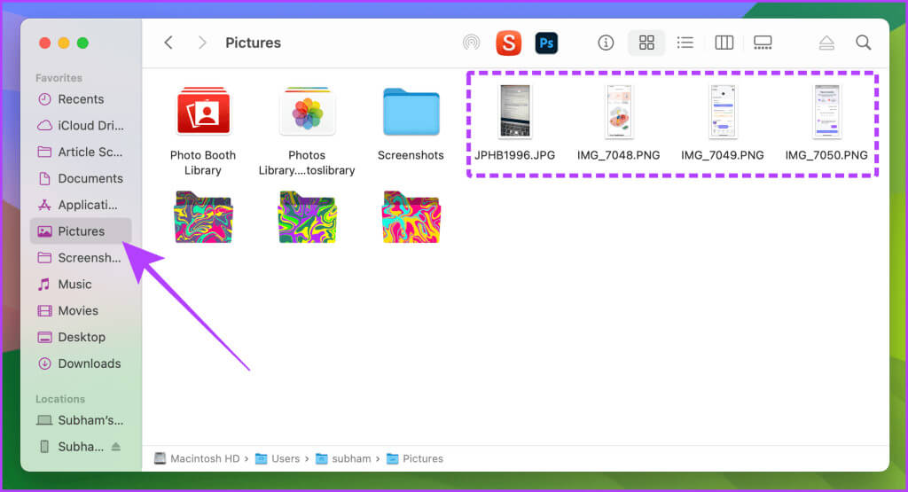 Pictures-Folder-Finder-Mac-1024x555-1 5 أسهل طرق لنقل الملفات من iPhone إلى Mac