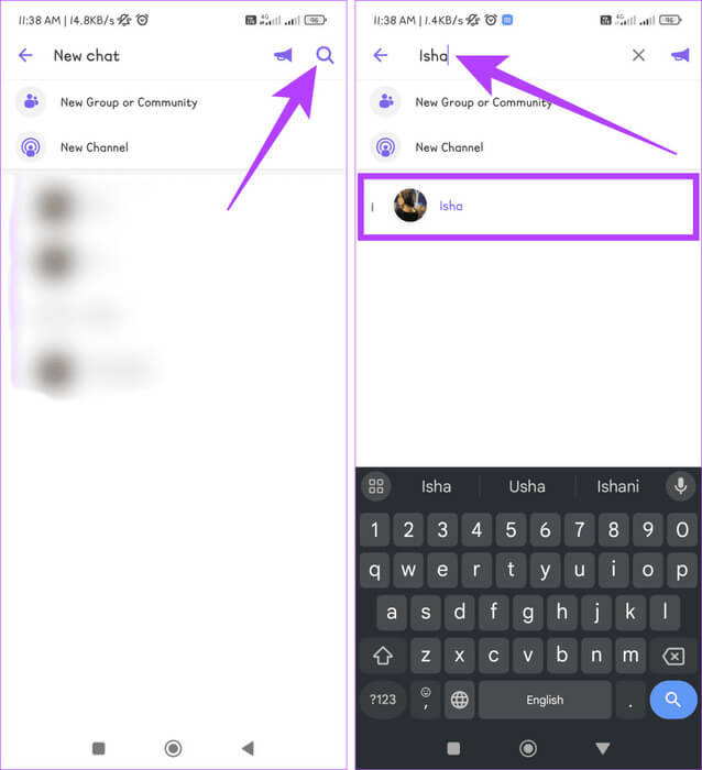 Press-the-Search-icon-enter-the-name-of-the-user-and-tap-the-contact-card-to-open-the-chat-934x1024-1 كيفية إخفاء محادثات Viber وإظهارها على الهاتف المحمول