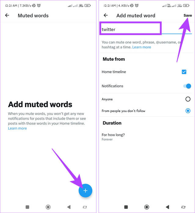 Press-the-icon-and-in-the-box-type-the-word-or-phrase-you-want-to-mute-and-tap-Save كيفية حظر الردود والإشارات غير المرغوب فيها على X