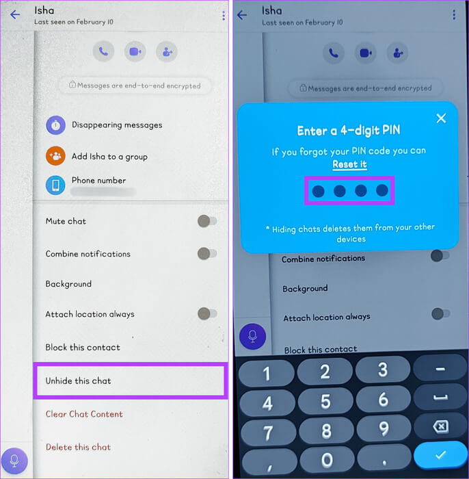 Scroll-down-tap-Unhide-this-chat-and-type-your-PIN-1003x1024-1 كيفية إخفاء محادثات Viber وإظهارها على الهاتف المحمول