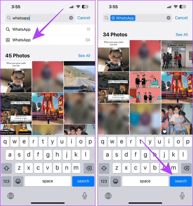 Search-Results-in-Photos 9 طرق لتنظيم الصور على iPhone