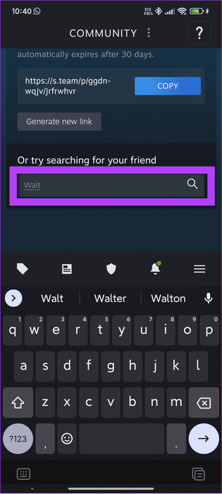Search-and-then-tap-the-search-button كيفية إضافة أصدقاء على Steam دون الدفع