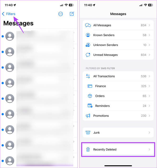See-deleted-messages 6 طرق للعثور على سلة المهملات وإفراغها على iPhone