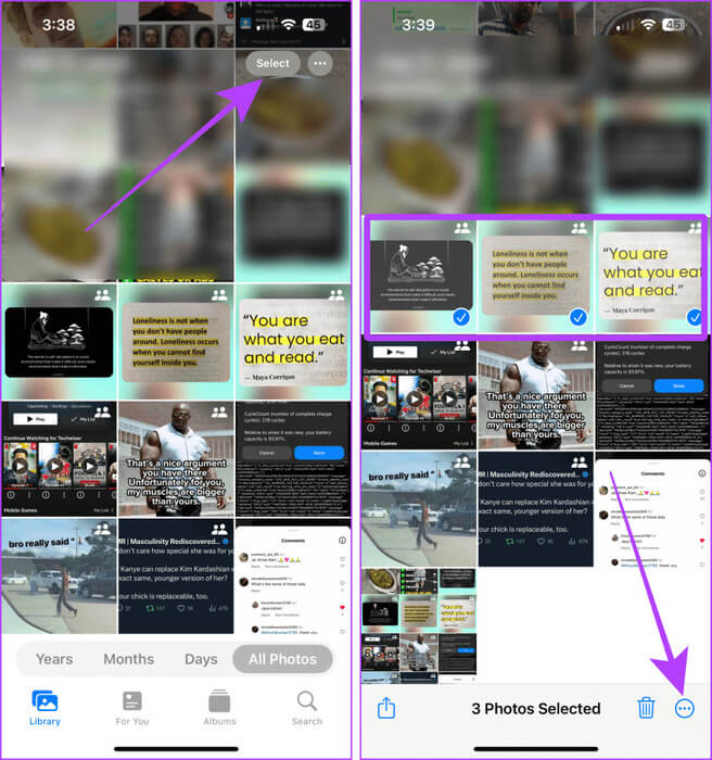 Select-Photos-on-iPhone 9 طرق لتنظيم الصور على iPhone