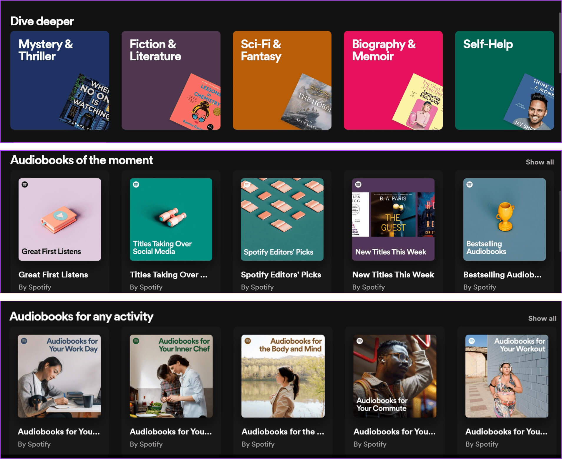 Spotify-Audiobooks-Collection كيفية شراء الكتب الصوتية والاستماع إليها على Spotify