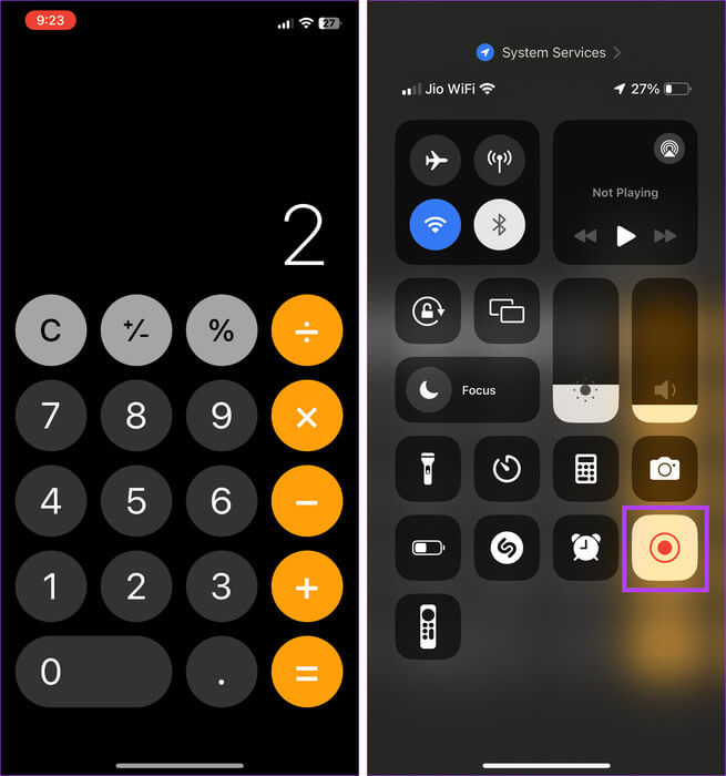 Stop-recording-calculator-app 5 طرق لرؤية سجل الآلة الحاسبة على iPhone