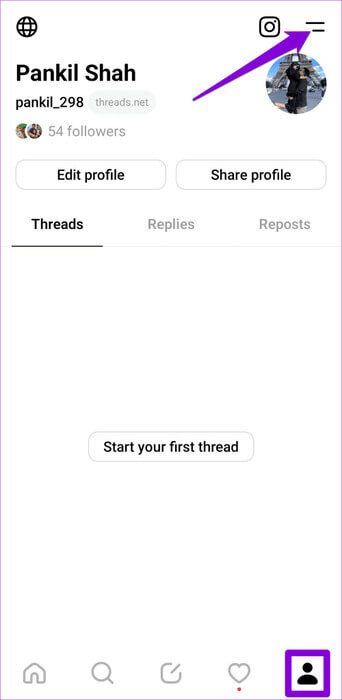 Threads-App-Menu-500x1024-1 كيفية إيقاف منشورات وإشعارات Threads من الظهور على Instagram