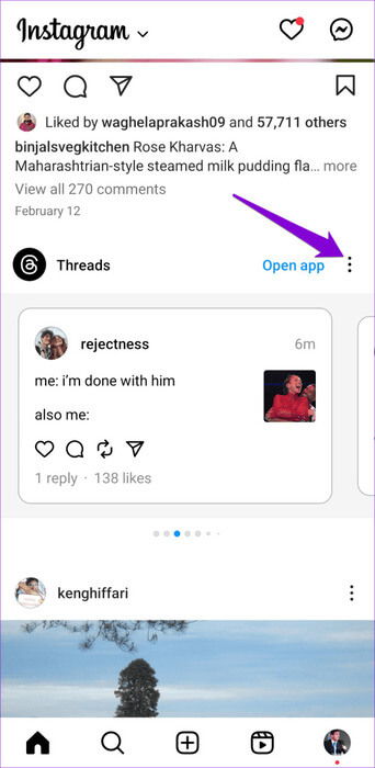 Threads-on-Instagram-Feed-500x1024-1 كيفية إيقاف منشورات وإشعارات Threads من الظهور على Instagram