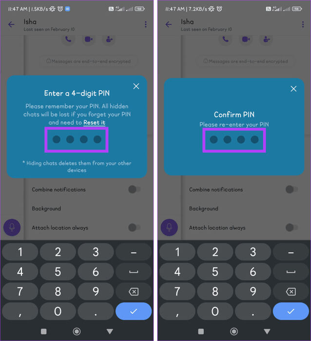 Type-your-4-digit-PIN-and-re-enter-your-PIN-to-confirm-it-934x1024-1 كيفية إخفاء محادثات Viber وإظهارها على الهاتف المحمول