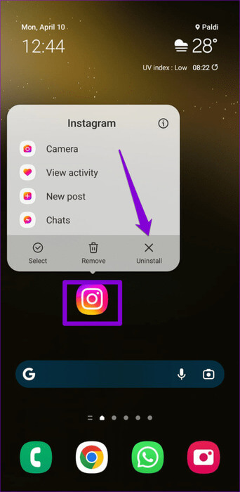 Uninstall-Instagram-From-Android-500x1024-1 ماذا يعني "Challenge Required" على Instagram وكيفية إصلاحه
