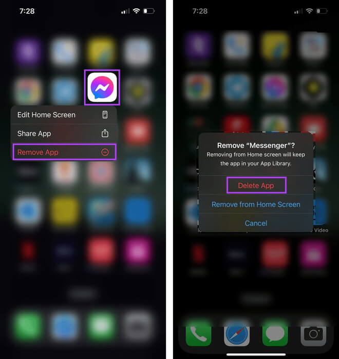 Uninstall-Messenger-on-iPhone-1 كيفية مسح ذاكرة التخزين المؤقت لبرنامج Messenger على أي جهاز